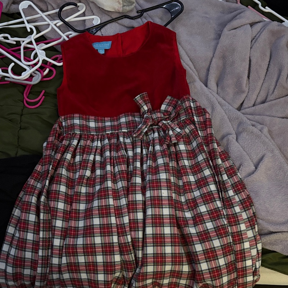 Charming Red and Plaid Sleeveless Dress